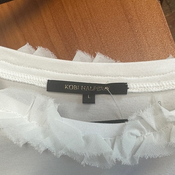 Kobi Halperin Ivory Ruffle Trim Blouse - Picture 4 of 5